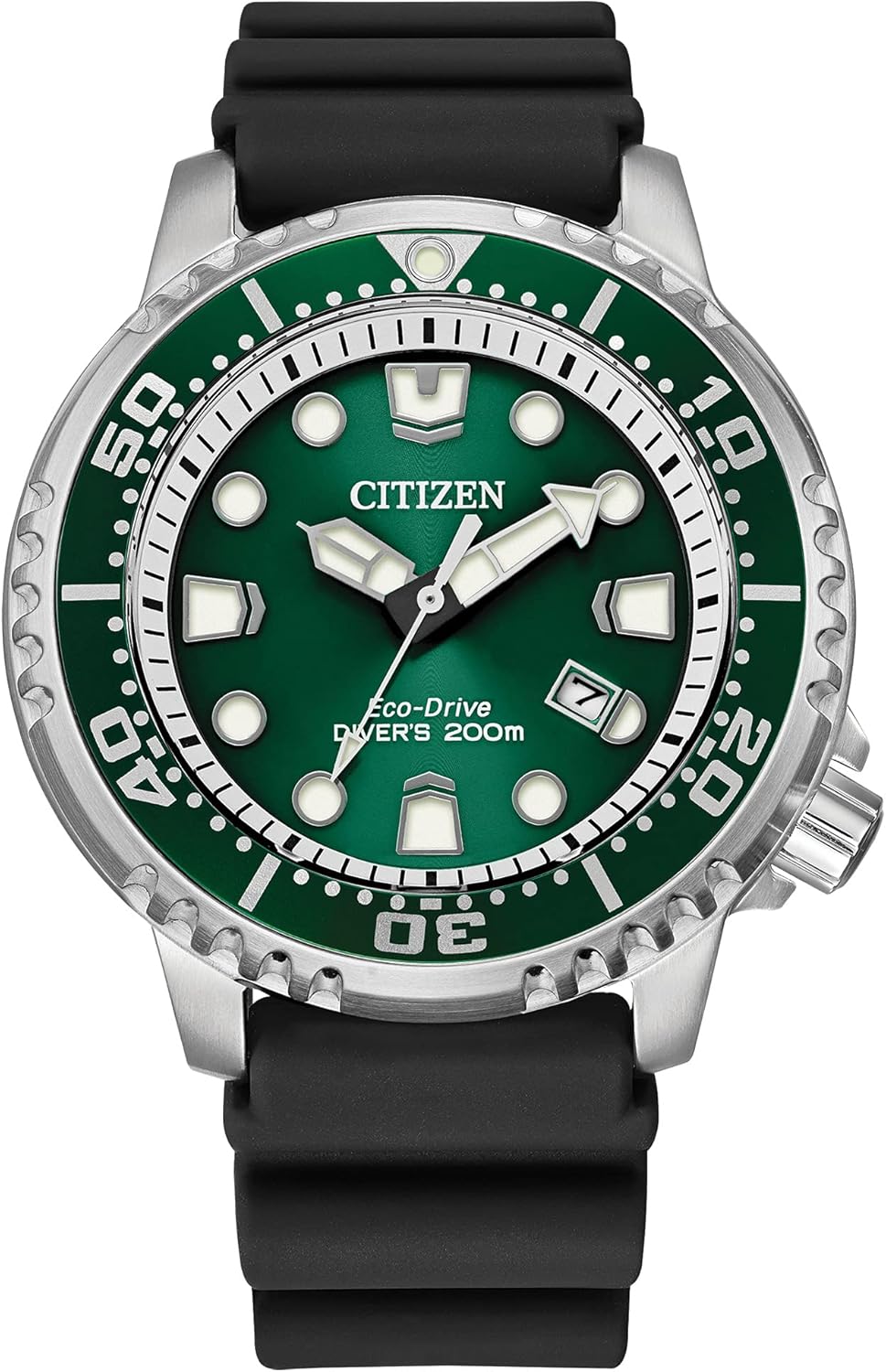 Citizen Promaster Dive Eco-Drive Watch, 3-Hand Date, ISO Certified, Luminous Hands and Markers, Rotating Bezel