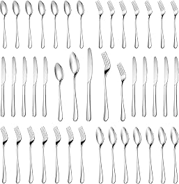 MUTNITT 30 Pcs Silverware Set Service for 6,Premium Stainless Steel Flatware Set,Mirror Polished Cutlery Utensil Set,Durable Kitchen Eating Tableware Set,Include Fork Knife Spoon Set,Dishwasher Safe