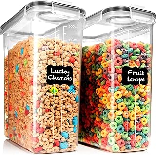 Shazo 2 Pack (6.3L / 213OZ) EXTRA Large Airtight Food Storage Cereal Containers for Bulk Food Storage BPA-Free Plastic Container, Pantry Organization and Canister for Rice, Pasta, Sugar & Flour