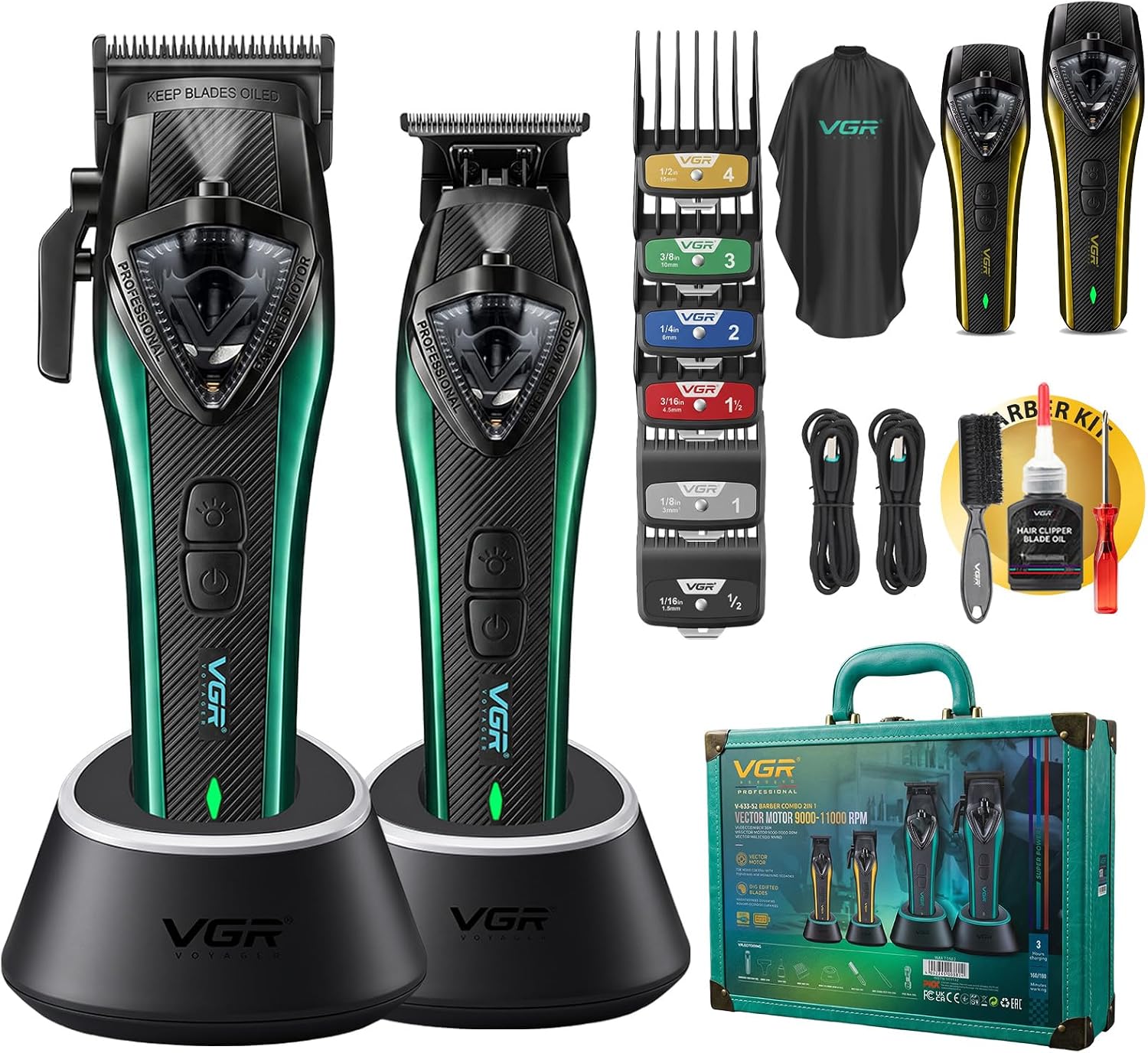 VGR 883S2 Professional Hair Clippers for Men with Barber Trimmer 11000RPM