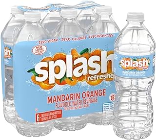 Splash Refresher Mandarin Orange Flavored Water, 16.9 Fl Oz, Plastic Bottle, Pack of 6