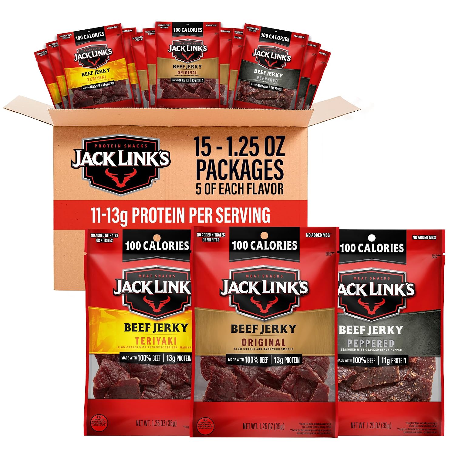 Jack Link's Beef Jerky Variety Pack - (15 Pack) 1.25 oz