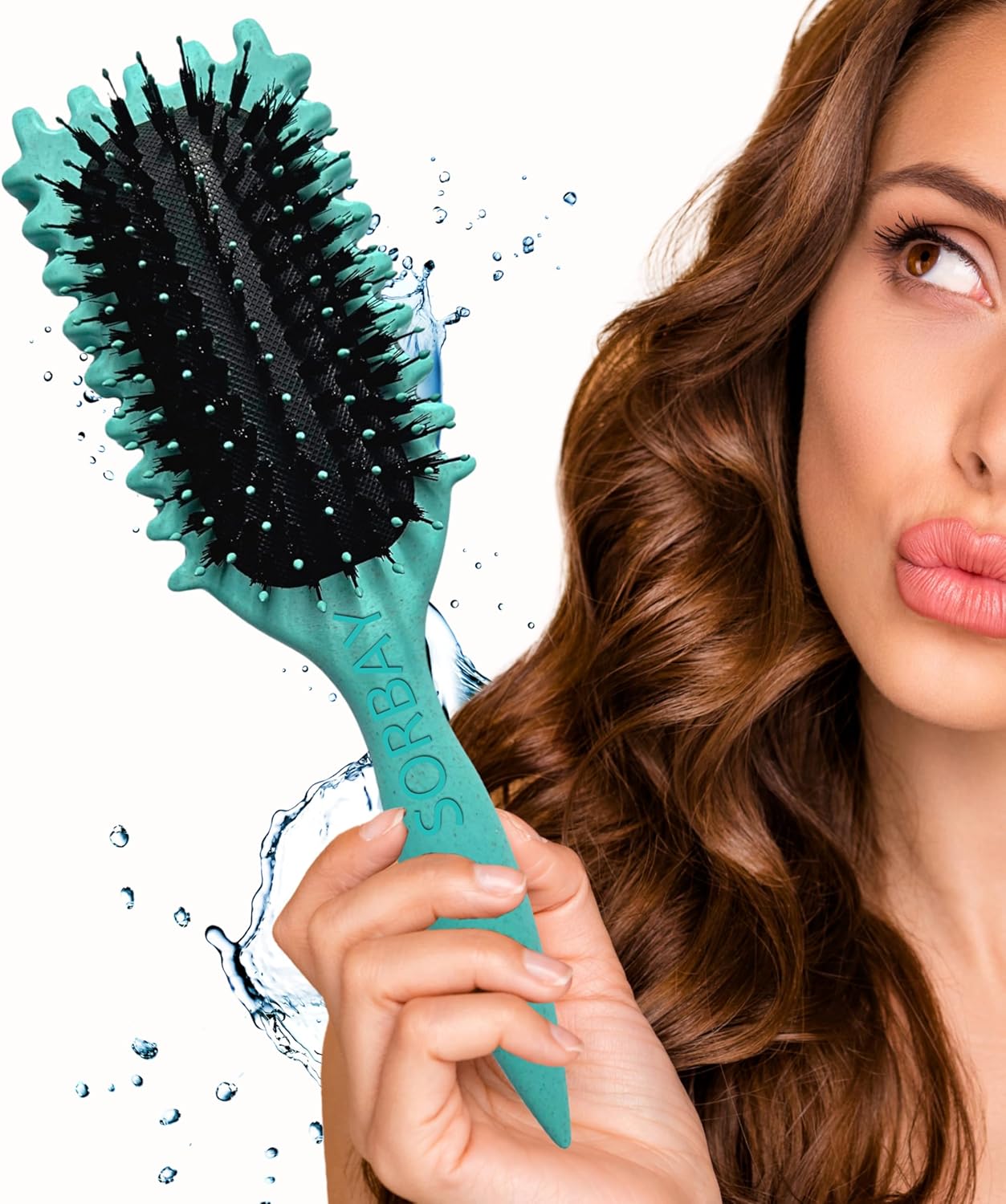 Sorbay Bounce Curly Hair Brush Define Curls Brush For Curly Hair Products For Wavy Straight Curling Comb Hairbrush Suitable for Women And Men (UK BRAND)