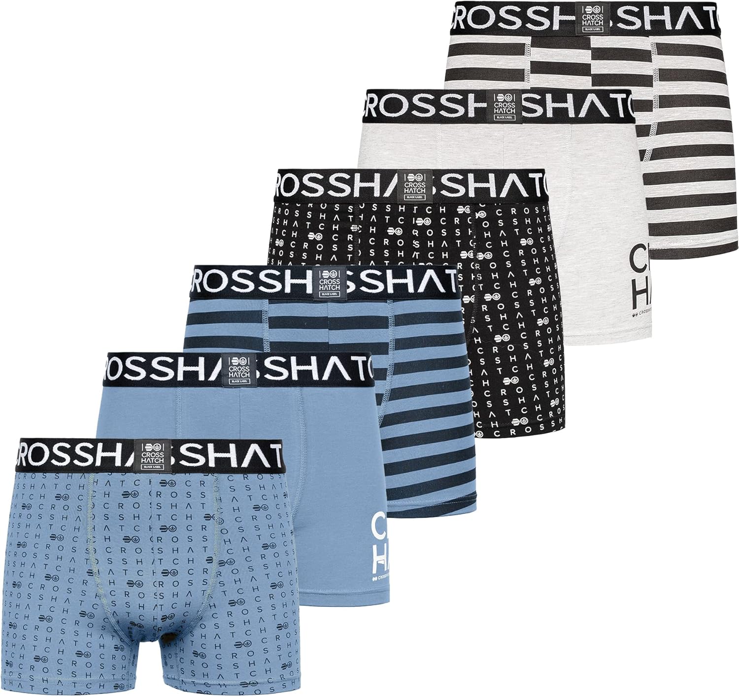 Crosshatch Men's (6 Pack) Multipacked Boxer Shorts, Men's 6 Pack Multi-Color Boxer, Men's Gift Set for Your Friends, Boyfriend, or Husband. Boxer Shorts are Available in Sizes: S,M,L,XL,XXL