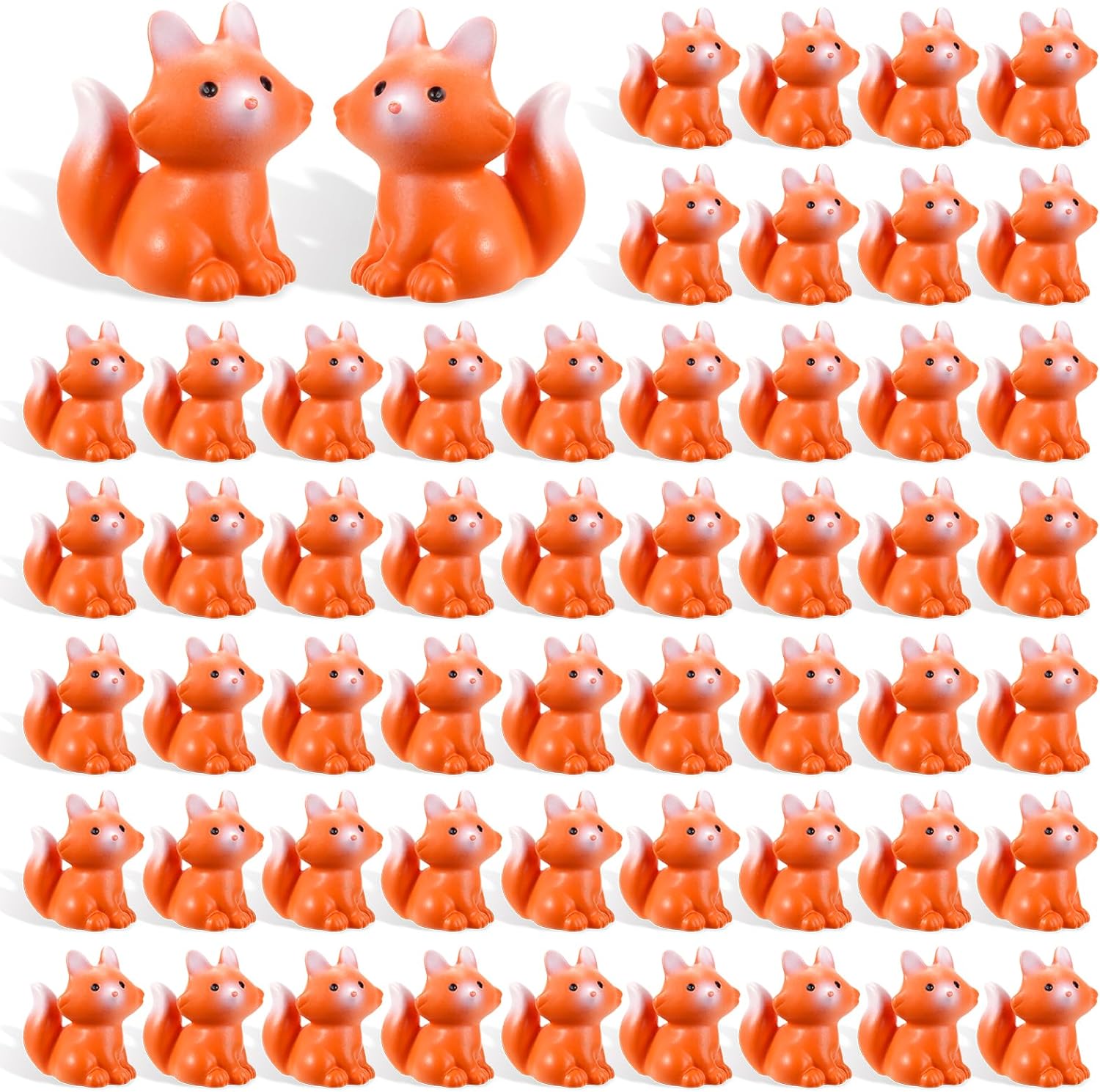 54Pcs Fox Figurine Mini Resin Animals Bulk Set, Small Fox Statue Decor for Micro Landscape, Bookcase & Tabletop Tray Centerpiece, Perfect Fox Figurine Home Decor Gift