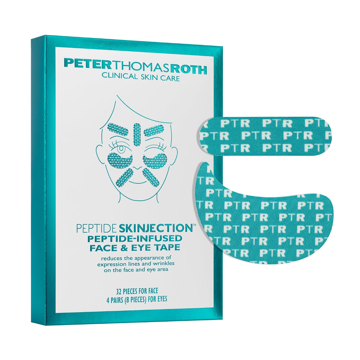 Peter Thomas Roth | Peptide Skinjection™ Peptide-Infused Face & Eye Tape | Face Tape For Wrinkles and Aging Skin | Peptide Face Tape