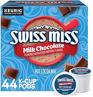 Swiss Miss Milk Chocolate Hot Cocoa, Single-Serve Keurig K-Cup Pods, Hot Chocolate, 44 Count