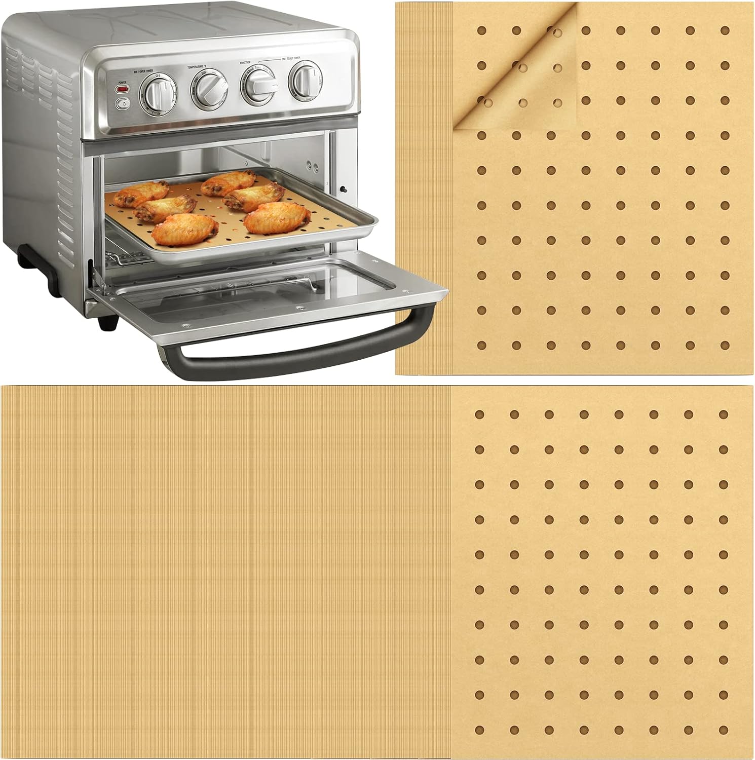 Air Fryer Disposable Parchment Paper Liners: 150pcs Airfryer Liners 9x11 Inch Perforated Rectangular Paper Sheets Basket Liner Accessories For Toaster Oven Xl Air Fryer