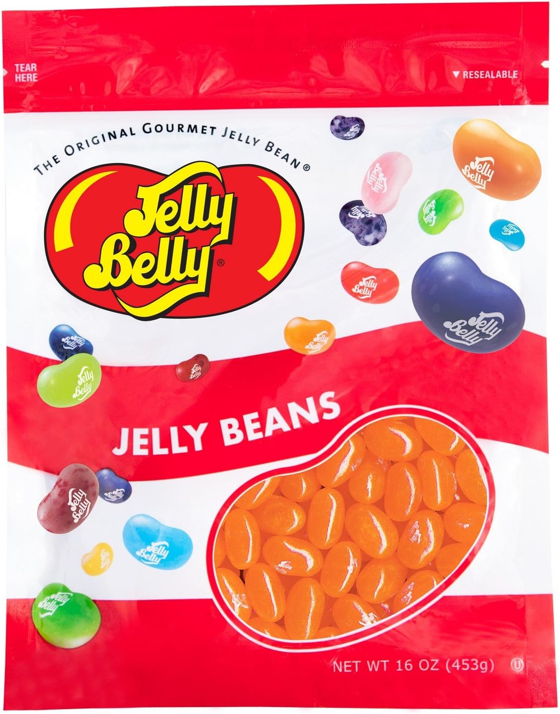 Jelly Belly Sunkist Tangerine Jelly Beans - 1 Pound (16 Ounces) Resealable Bag - Genuine, Official, Straight from the Source