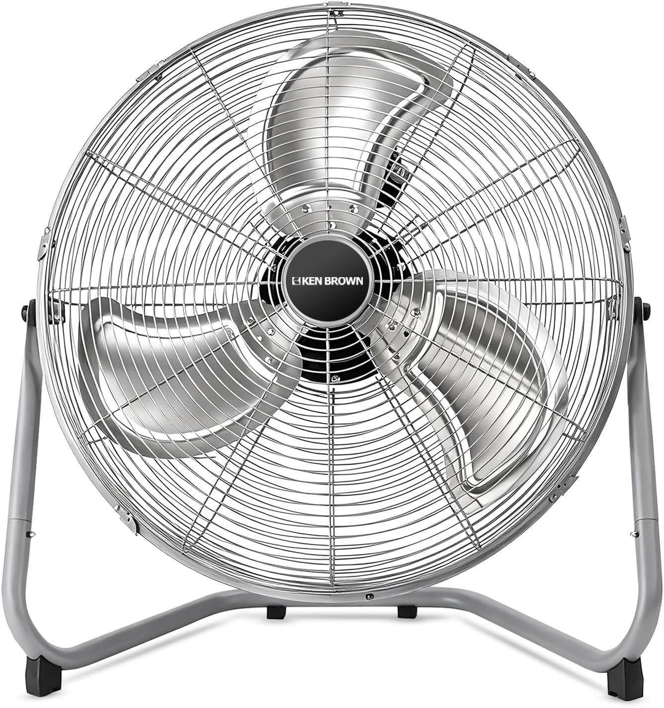 KEN BROWN 20 Inch Metal Fan, 4700 CFM High Velocity, 360° Adjustable Tilt, 3 Speeds, Heavy Duty Metal Industrial Fan for Garage, Shop, Bedroom, Workshop