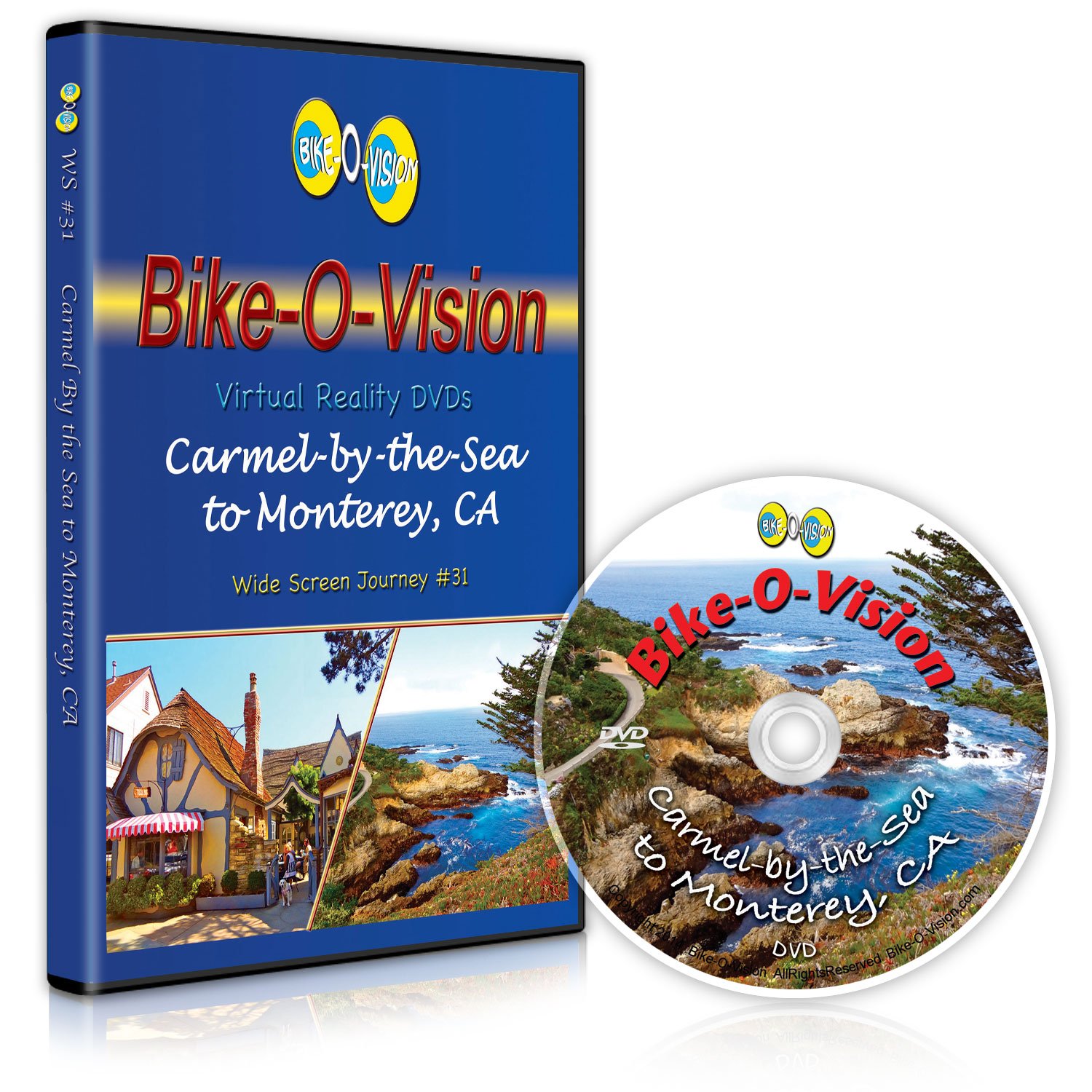 Bike-O-Vision - Virtual Cycling Adventure - Carmel-by-the-Sea to Monterey, CA - Perfect for Indoor Cycling and Treadmill Workouts - Cardio Fitness Scenery Video (Widescreen DVD #31)