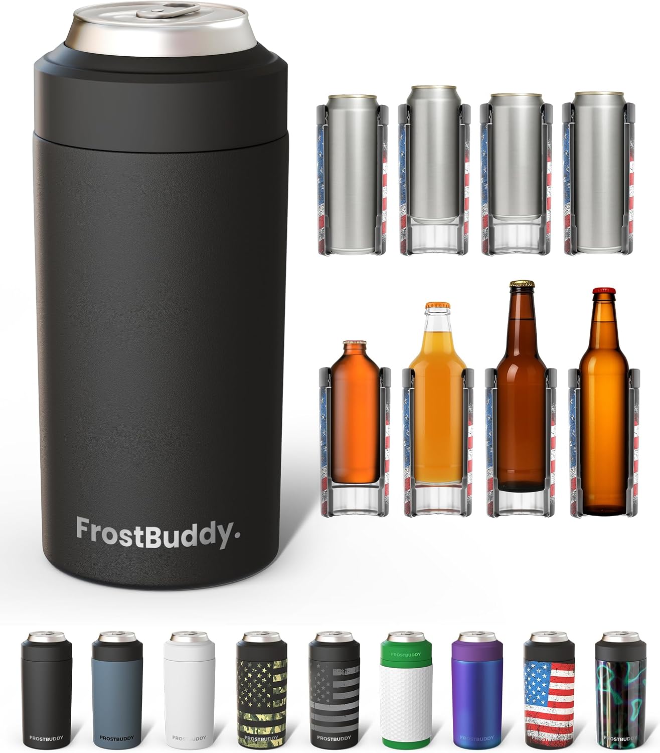 Frost Buddy Universal Can Cooler, Insulated Koozie for 12-16 oz Cans