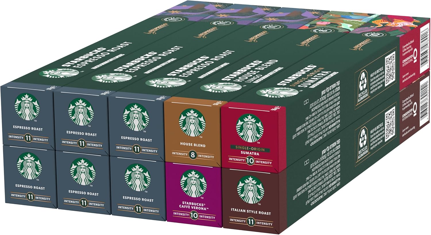STARBUCKS Coffee Shop Classics - STARBUCKS Espresso Roast Pack by Nespresso, Coffee Capsules 10 x 10 (100 Capsules) - Amazon Exclusive
