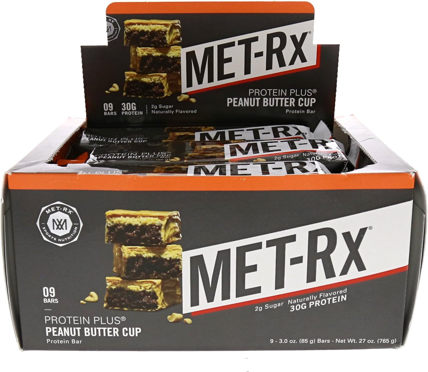 MET-Rx Protein Plus Bar, Great as Healthy Meal Replacement, Snack, and Help Support Energy, Gluten Free, Peanut Butter Cup, With Vitamin A, Vitamin C, and Zinc to Support Immune Health, 85 g,9 Count
