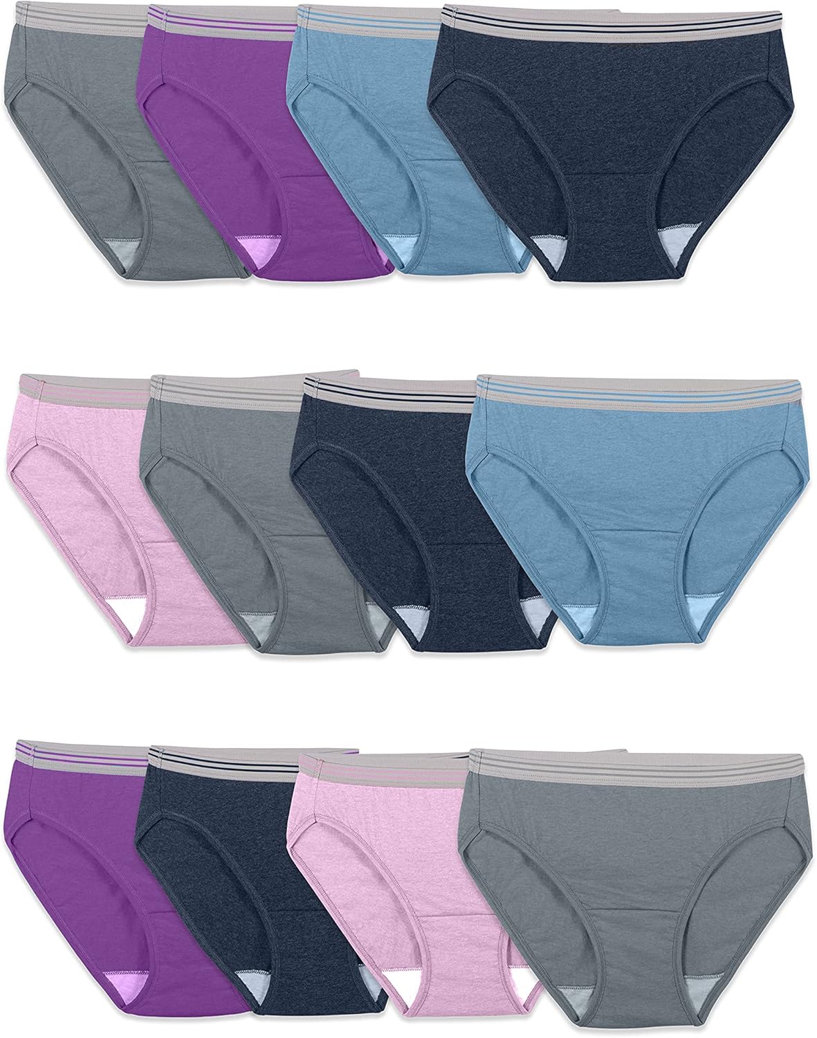 Fruit of the Loom Women's Eversoft Cotton Underwear Multipacks, Tag Free & Breathable, Available in Plus Size