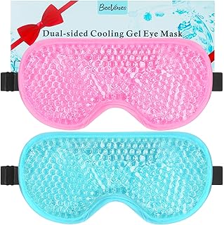 BeeVines Gel Eye Mask, 2 Pack Cooling Ice Masks for Puffy Eyes for Men & Women, Cold & Warm Compress for Post Surgery, Puffiness, Allergies, Sinuses & Migraines Treatment