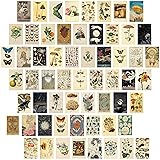 Gersoniel 60 PCS Vintage Collection Postcard Set Retro Style Botanical Butterfly Mushroom Nature and Ephemera Postcards for DIY Card Paper