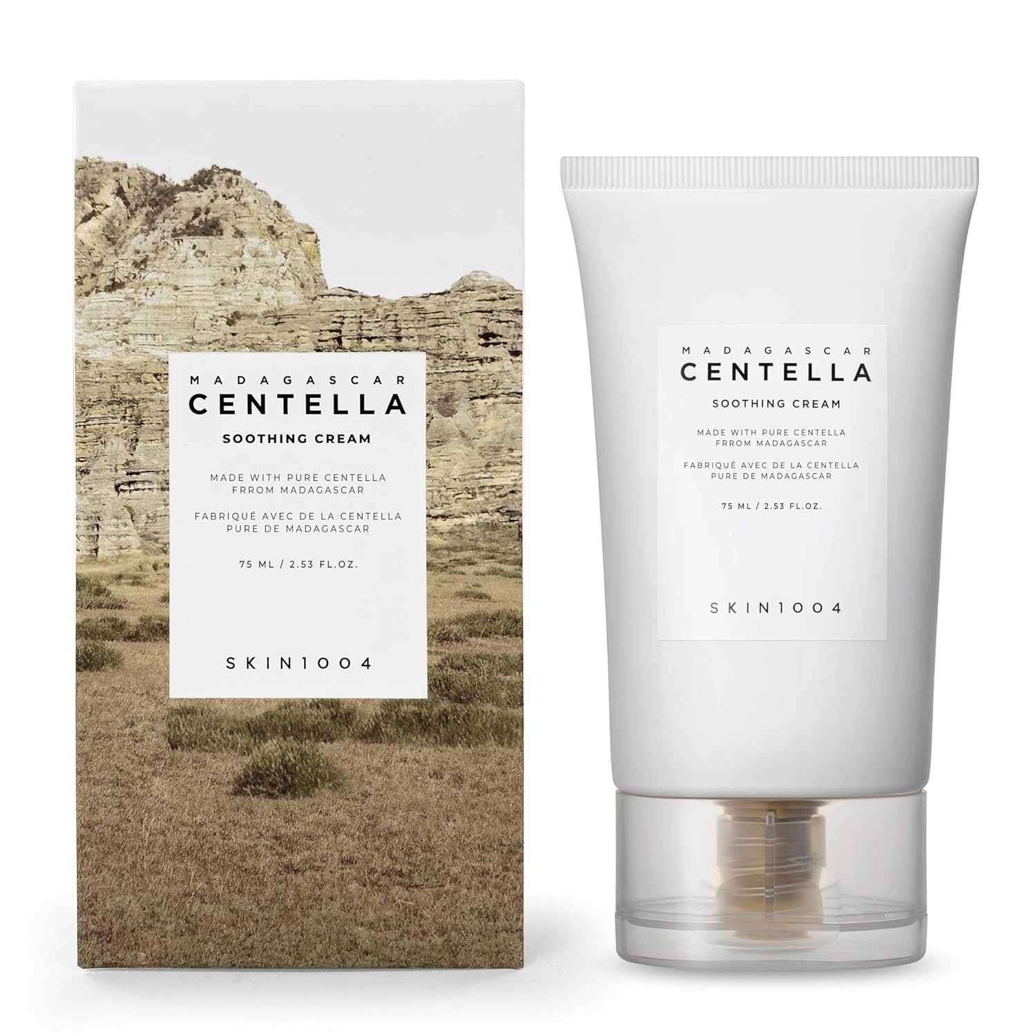 SKIN1004 Madagascar Centella Soothing Cream 2.53 fl.oz, 75ml, Quadruple Ceramide Complex Strengthens Skin Barrier and Smooths Skin