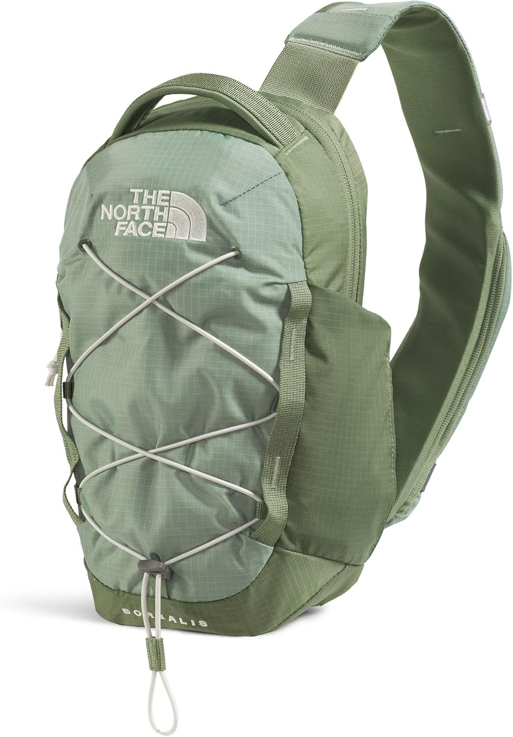 THE NORTH FACE Borealis Sling Bag | Crossbody Bag with Water Repellent Finish, Adjustable Strap, Multiple Compartments, Tablet Sleeve, Slate Moss/Bark Mist, One Size