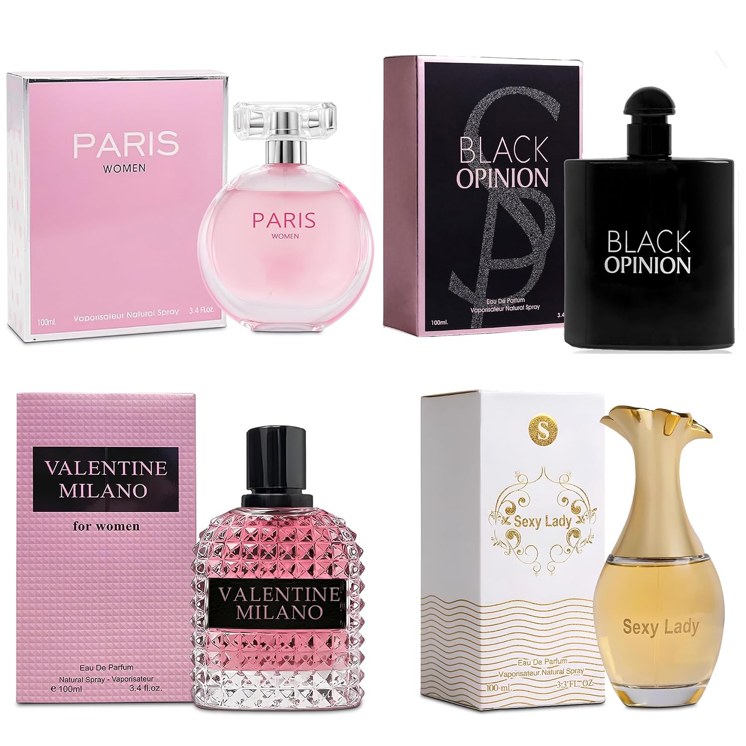A CENTER 4PCS Perfume Set for Women - Floral Fragrance Gift Set