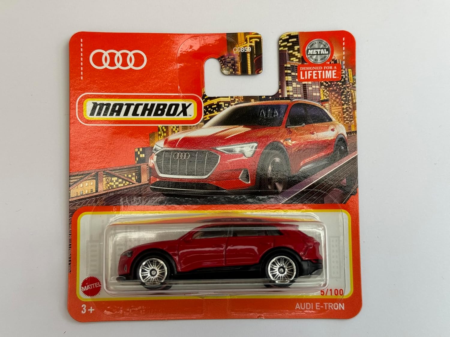 2024 Matchbox Audi E-Tron Red 5/100 (Short Card) HVN88