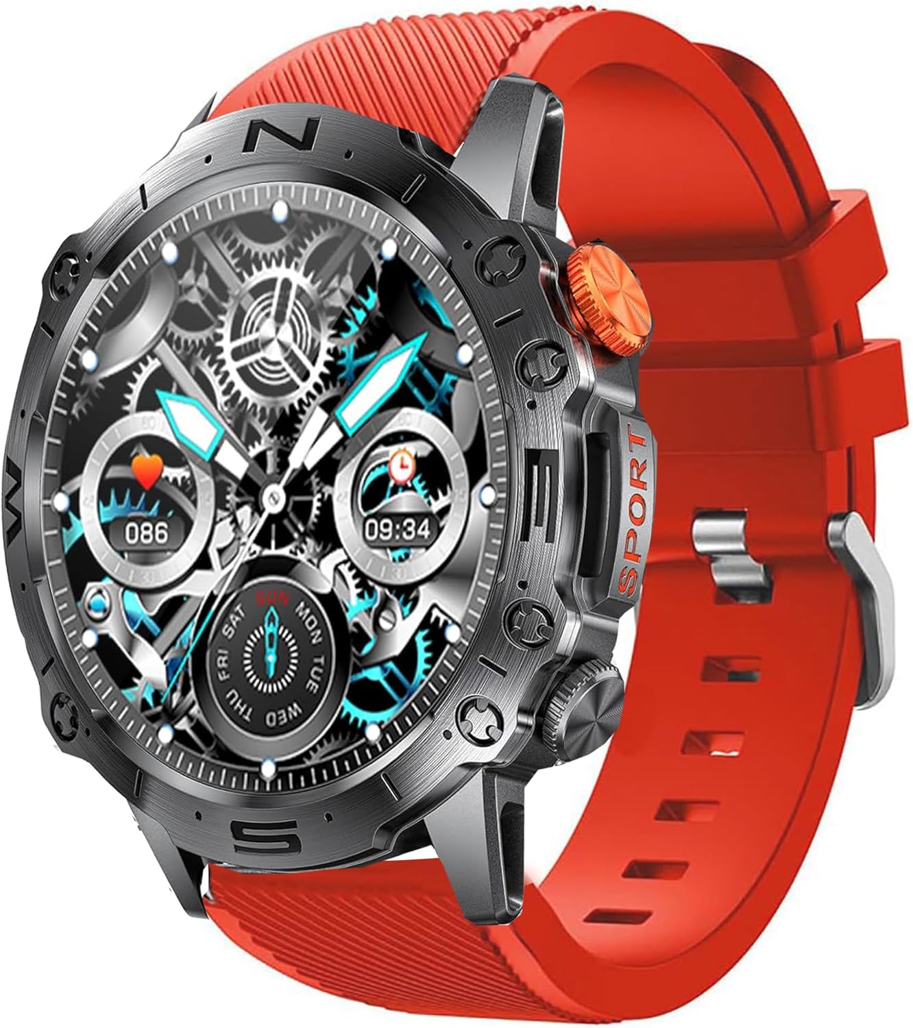 Compatible for ESFOE ST19 Military Smart Watch Band, Lamshaw Sports Silicone Band Strap Replacement Wristband Compatible with LIGE ST19, ESFOE ST19, FOXBOX ST19, FEELNEVER ST19 1.43" AMOLED Military Smart Watch