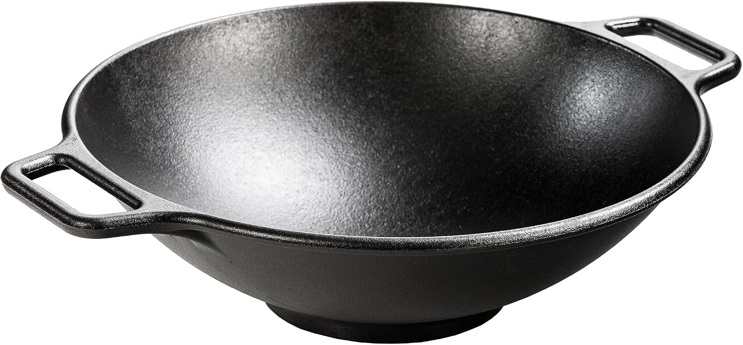 Lodge BOLD Pre-Seasoned Cast Iron Wok, Design-Forward, 14 Inches
