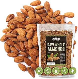 Raw Almond 48 oz (3 lb) | Natural | Whole | Batch Tested Gluten & Peanut Free | No PPO | Non-GMO | No Herbicide | Healthy Protein boost | Premium Quality | Try the difference!!