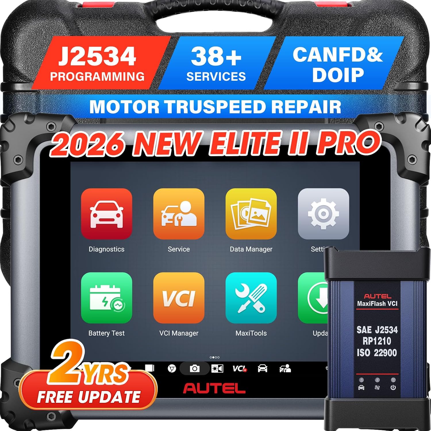 Autel MaxiSys Elite II Pro Scanner, 2-Year Update Elite 2 Pro J2534 Tool