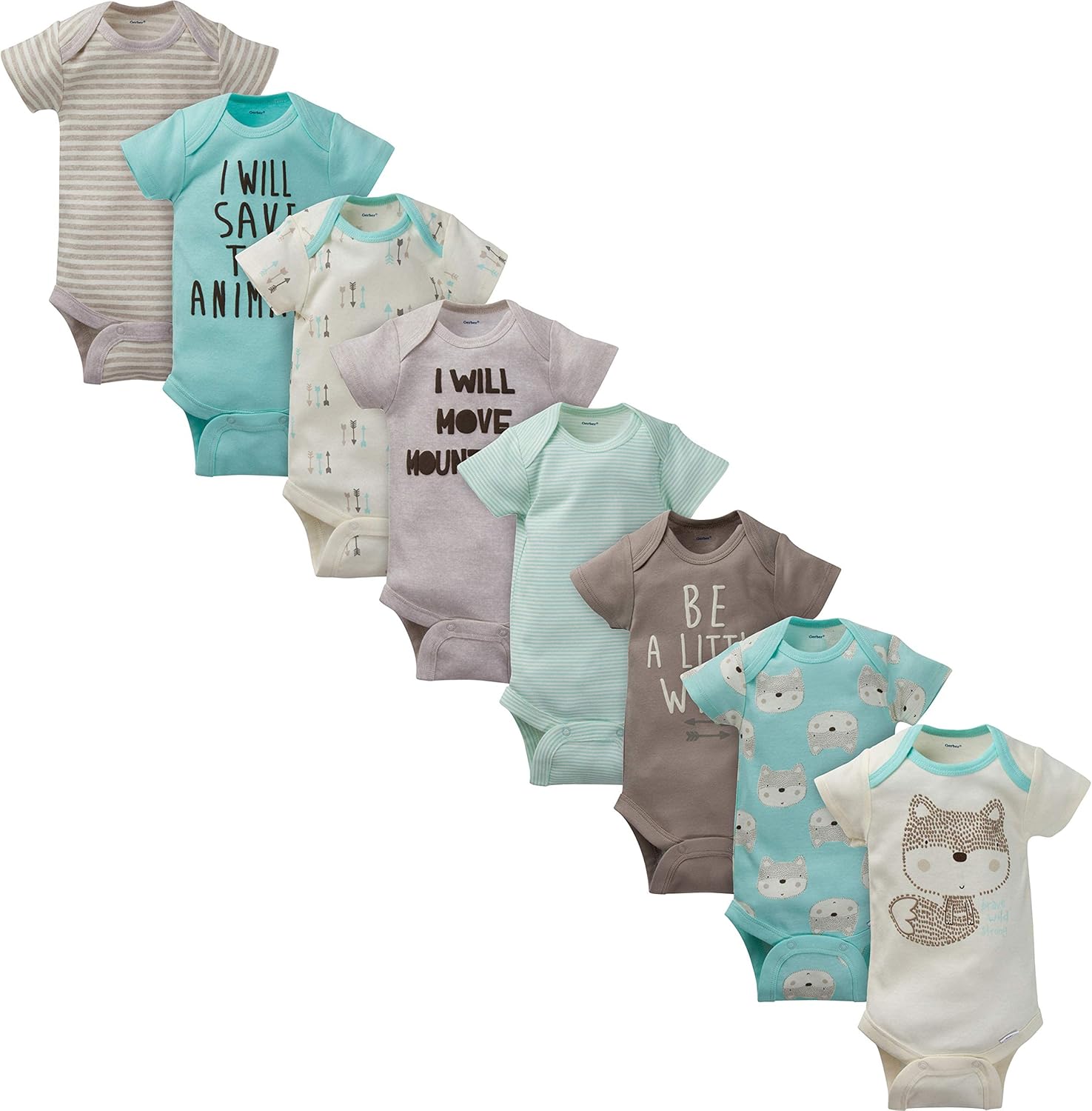 Gerber unisex-baby 8-pack Short Sleeve Onesies Bodysuits
