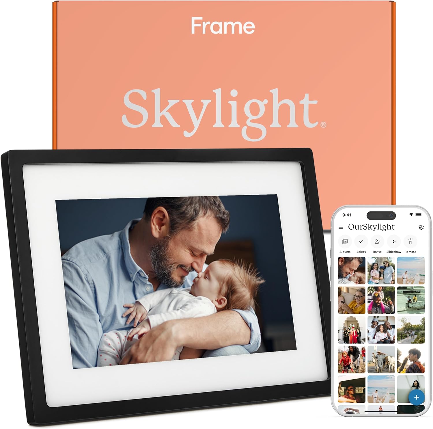 Skylight Frame – WiFi Digital Picture Frame Customer Support, Touch Screen Digital Photo Frame with Easy Setup, Photo Gifts for Parents and Grandparents - 10 Inch Black