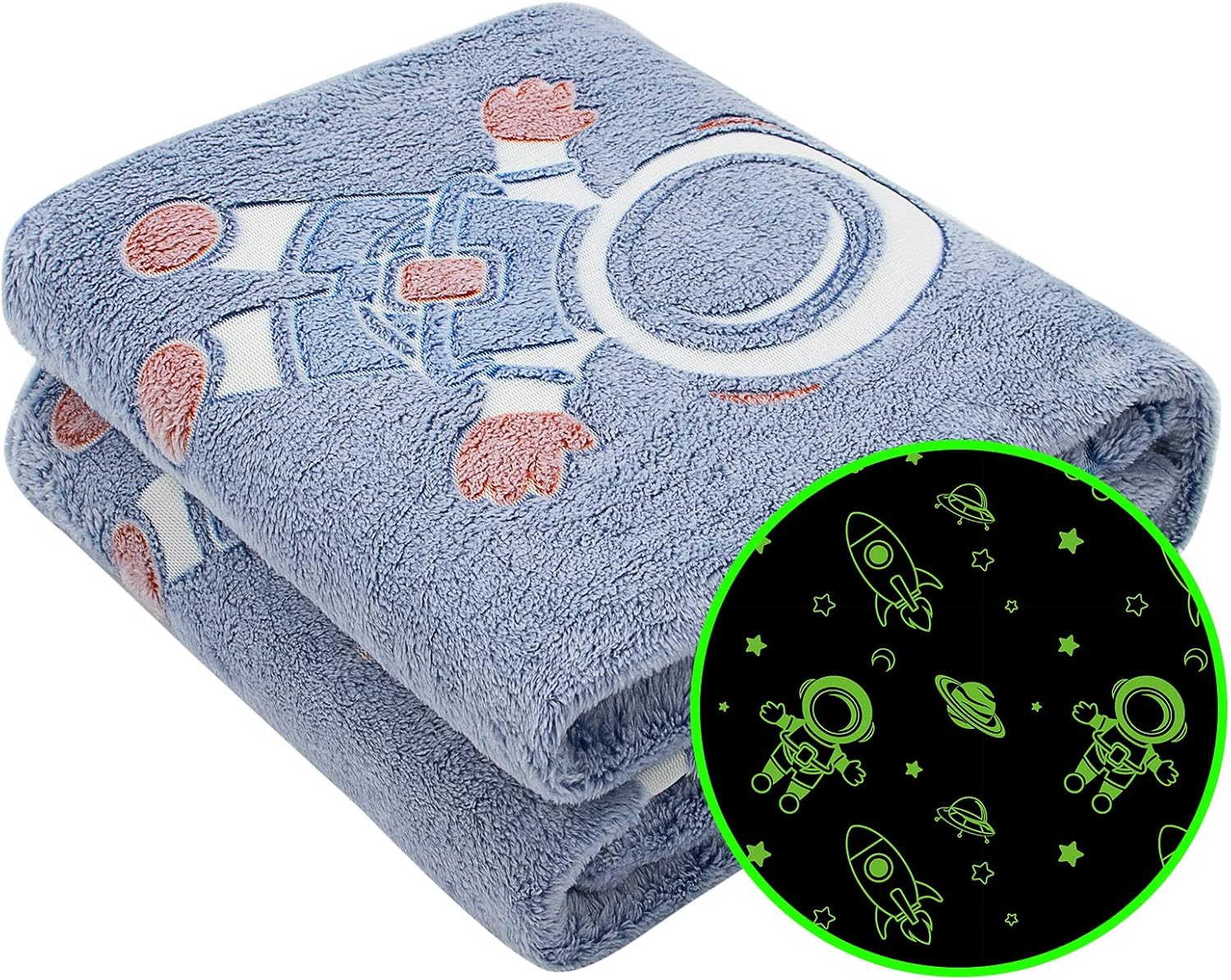Glow in The Dark Blanket Stars, Throw Blanket Birthday Gifts for Kids