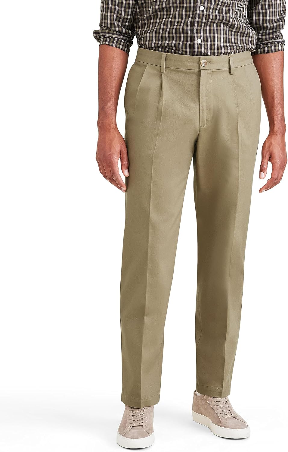 Classic Fit Signature Iron Free Khaki with Stain Defender Pants - Pleated (Regular and Big & Tall)
