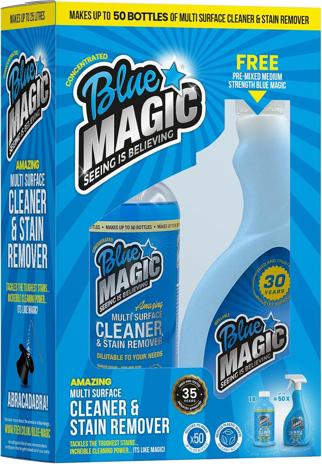 BLUE MAGIC 500ml multi surface cleaner + Mixer Bottle - GIFT PACK - OFFICIAL MANUFACTURER