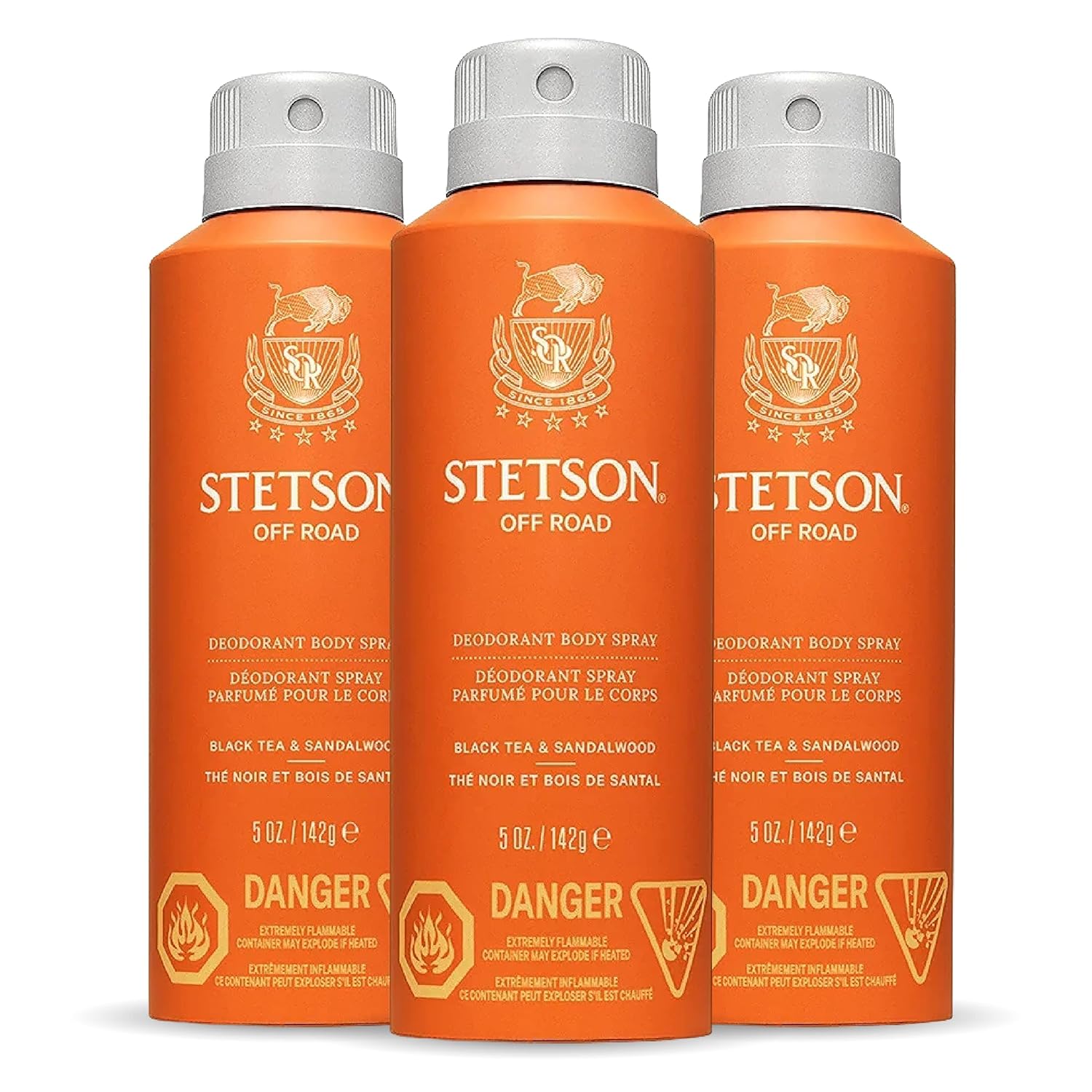 Stetson Personal Care All Day Body Spray by Scent Beauty - Body Spray for Men - Perfect for Men's Grooming Kit - 5 oz - 3 Pack - Off-Road