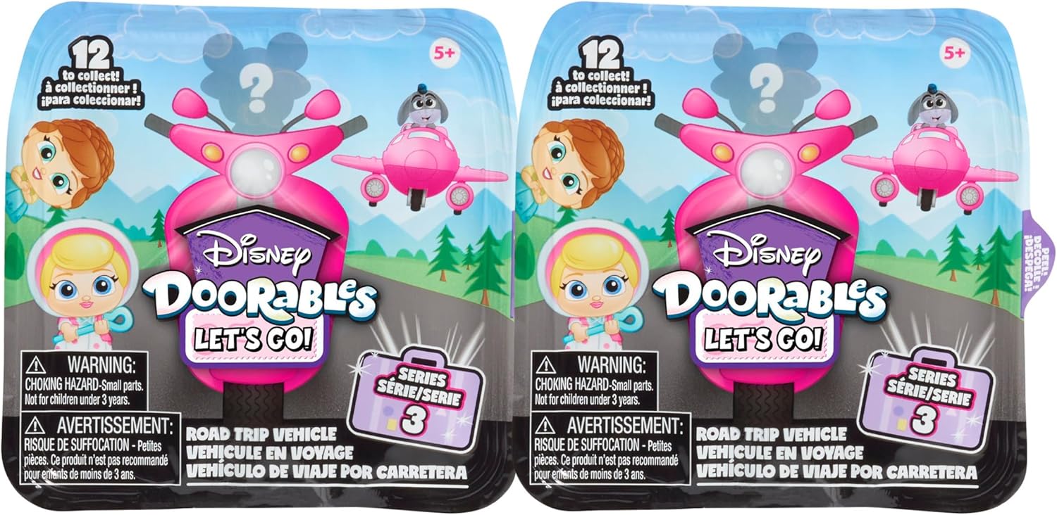 Doorables Let's Go Series 3 Co-Pack, 4-Pieces, Collectible Figures and Vehicles, 1.5-inch Figurines, Kids Toys for Ages 5 Up by Just Play