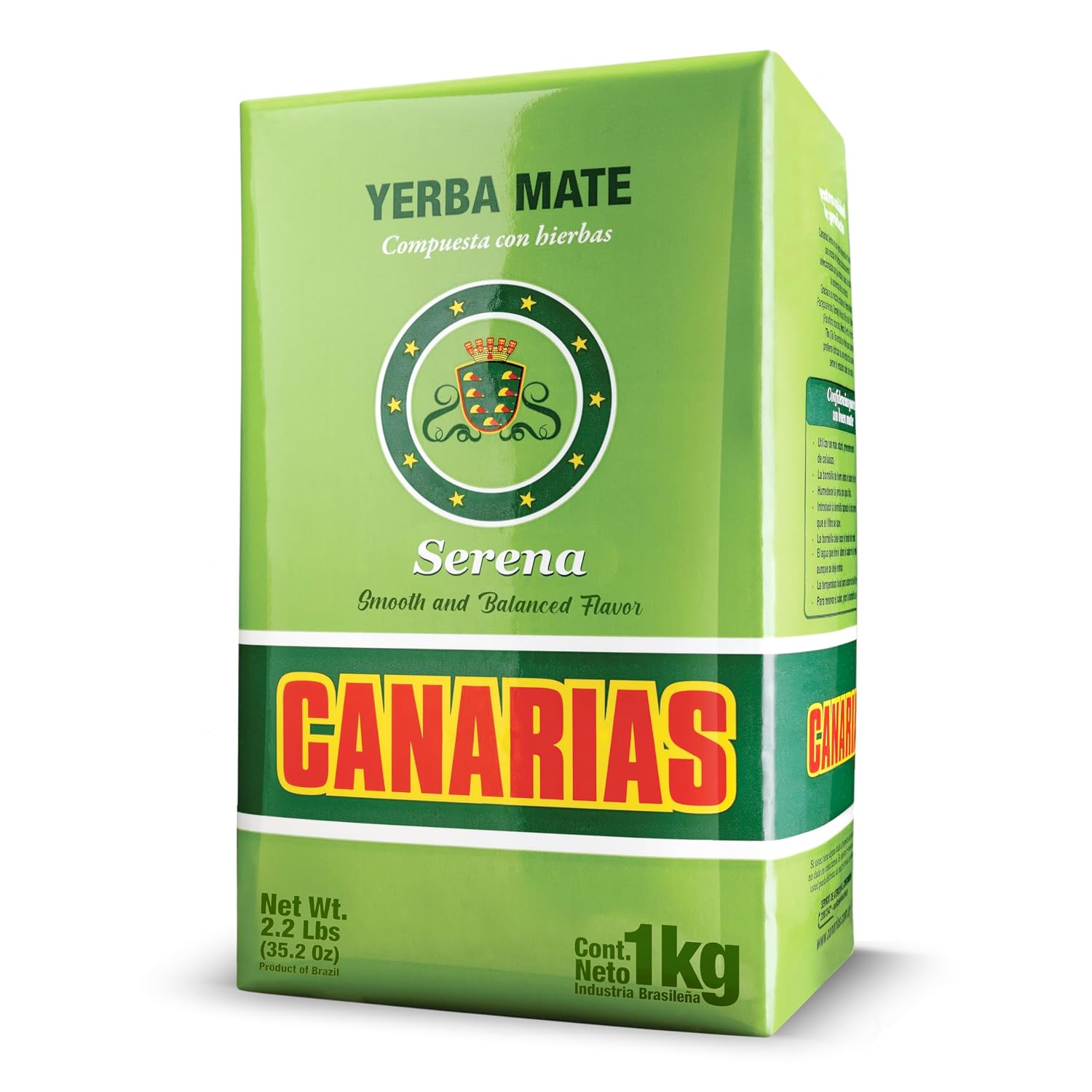 Canarias Serena Yerba Mate Herbal Ground Leaf Tea 1kg 2.2Lbs