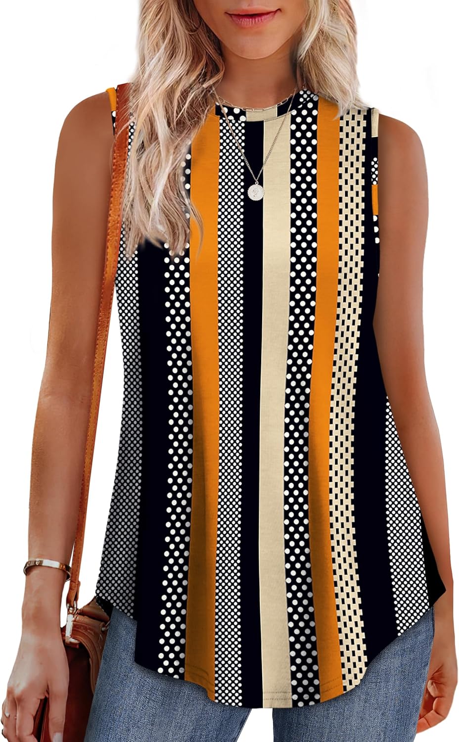 OFEEFAN High Neck Tank Tops for Women Loose Fit Sleeveless Top Summer Clothes Womens Tunic Tops to Wear with Leggings