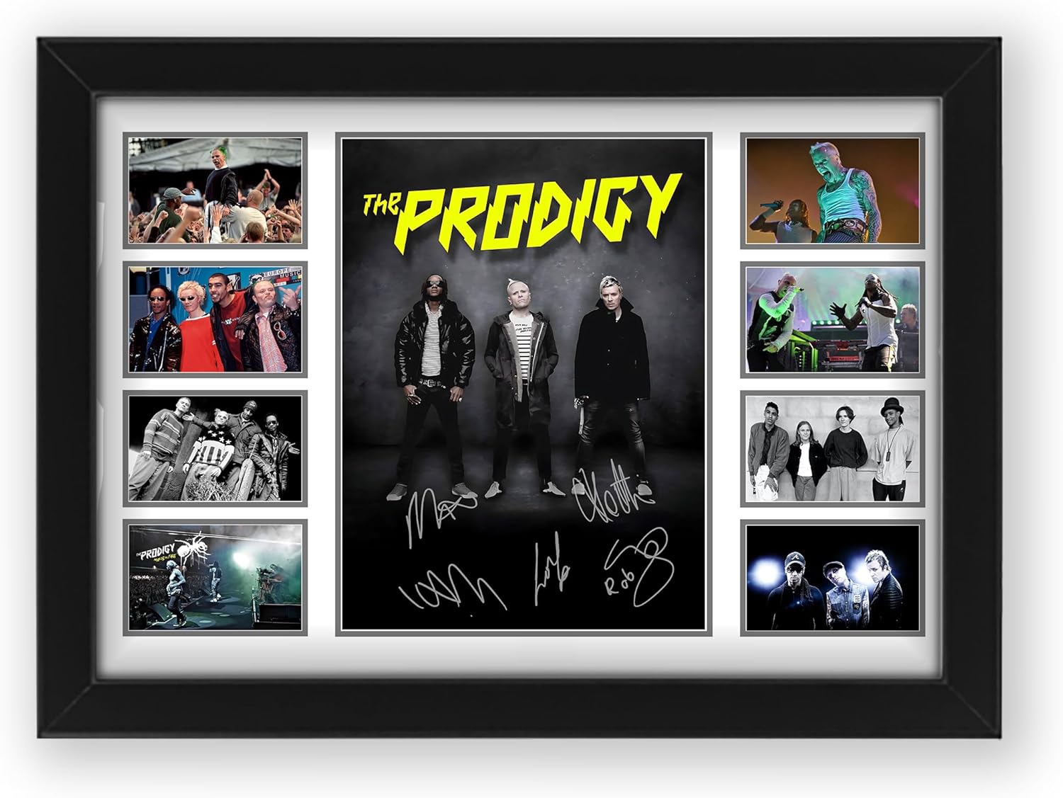 The Prodigy Signed Poster Print - Limited Edition Autograph Fan Gift – Collectible Memorabilia Merchandise (Framed A3 (30x40cm))
