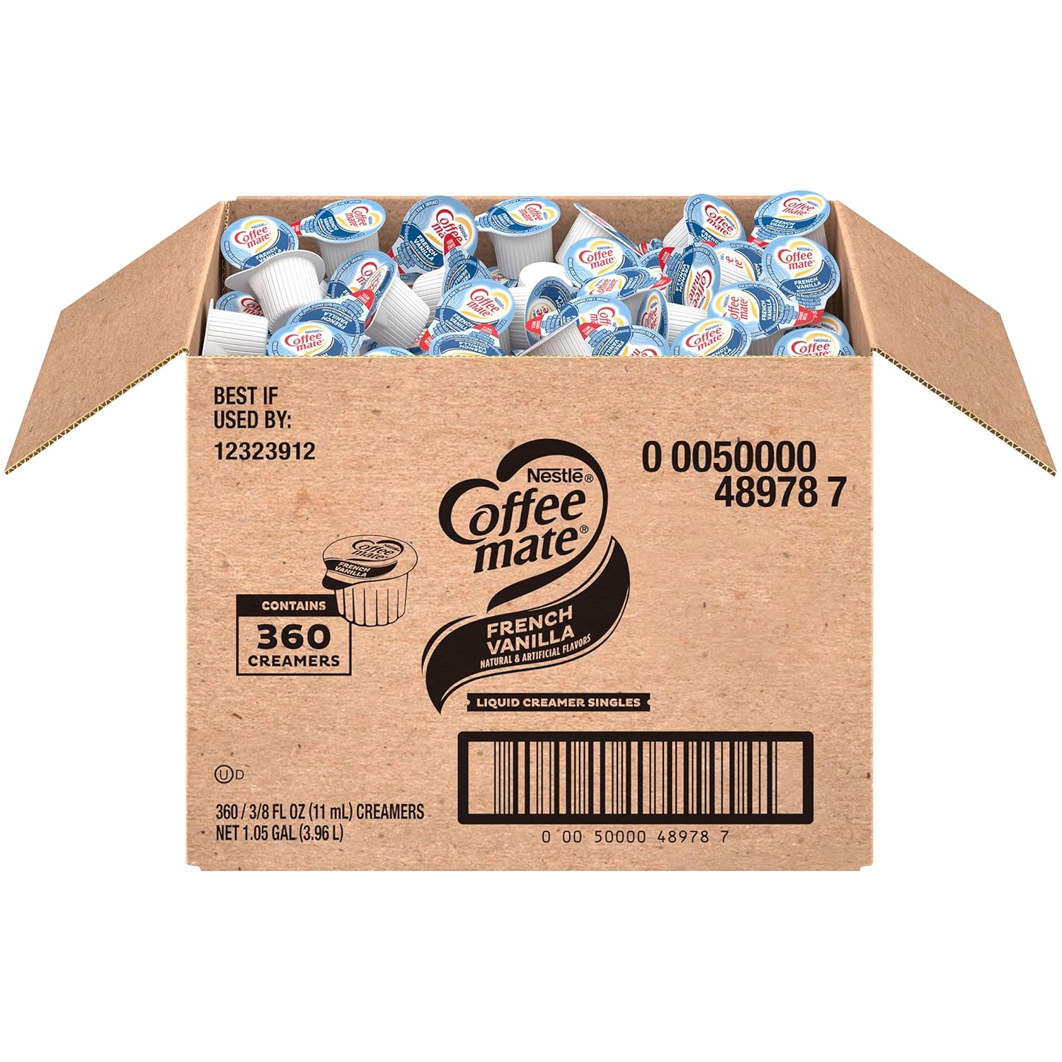 Nestle Coffee mate Coffee Creamer, French Vanilla, Liquid Creamer Singles, Non Dairy, No Refrigeration, 0.375 fl oz Tubs (Pack of 360)