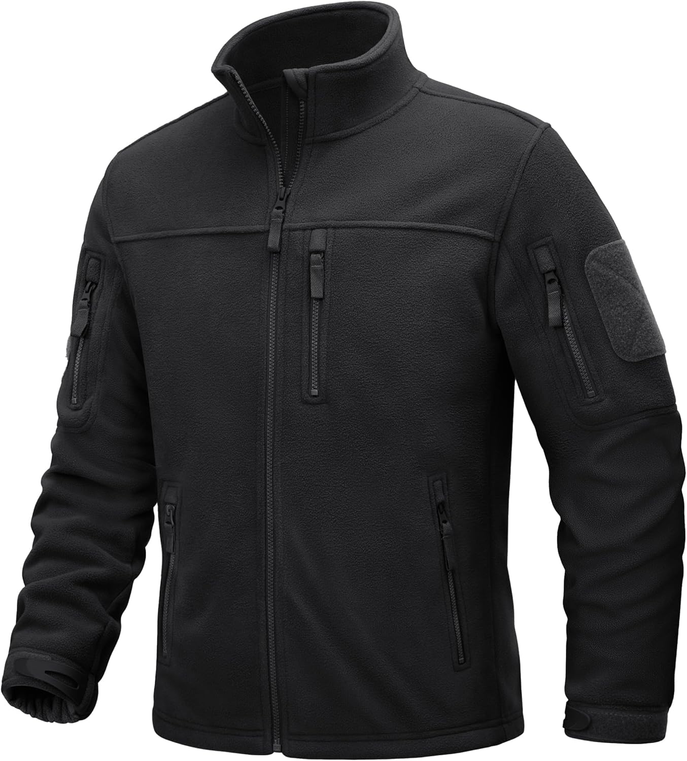 TACVASEN Men's Winter Tactical Full-Zip Fleece Jacket with Zipper Pockets