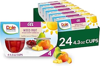 Dole Fruit Bowls Mixed Fruit in Black Cherry Flavored Gel, Back To School, Gluten Free Healthy Snack, 4.3 oz, 24 Total Cups