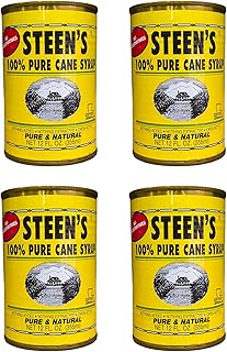 100% Pure Cane Syrup 12 Oz Can (Pack of 4) - No Additives - No Preservatives - Pure & Natural - Open Kettle - Louisiana's Trusted Brand for Over 100 Years - By Steen's