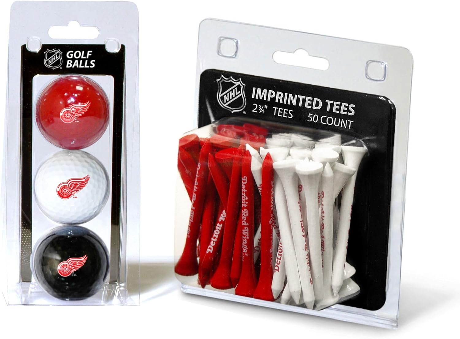 Team Golf NHL Logo Imprinted Golf Balls (3 Count) & 2-3/4" Regulation Golf Tees (50 Count), Multi Colored