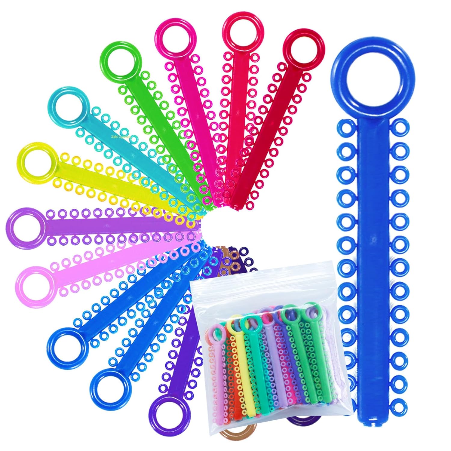 1040 Power Sticks Ligature Ties Orthodontic Ligature O-Ties, Elastic Ligature Bands, Elastic ties O-Rings Elastic Bands for Braces 26 ties on each stick (Mix Color)