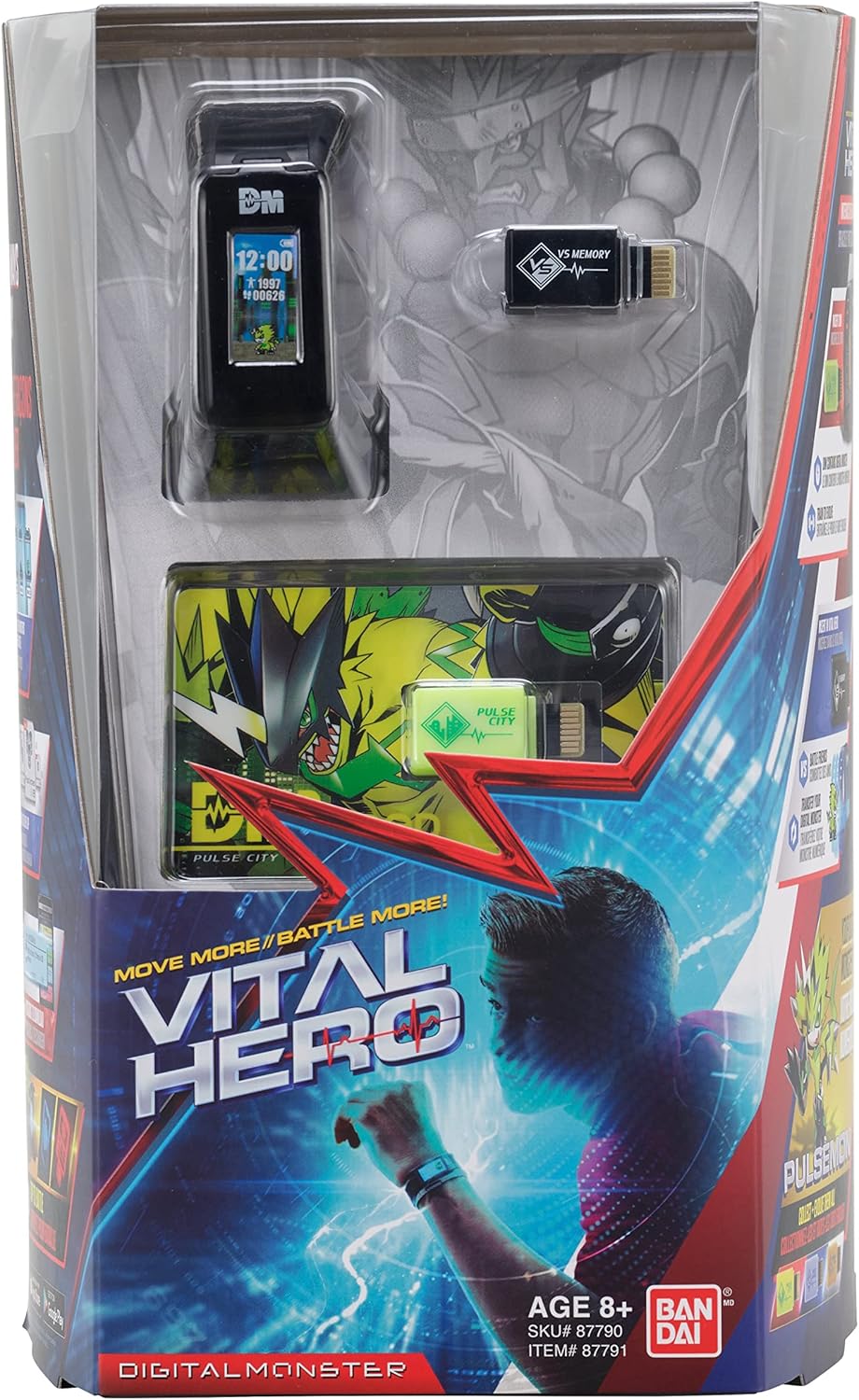 Bandai Namco - Digimon - Vital Hero Interactive Fitness Tracker/ Digital Watch/ Virtual Pet (Black)