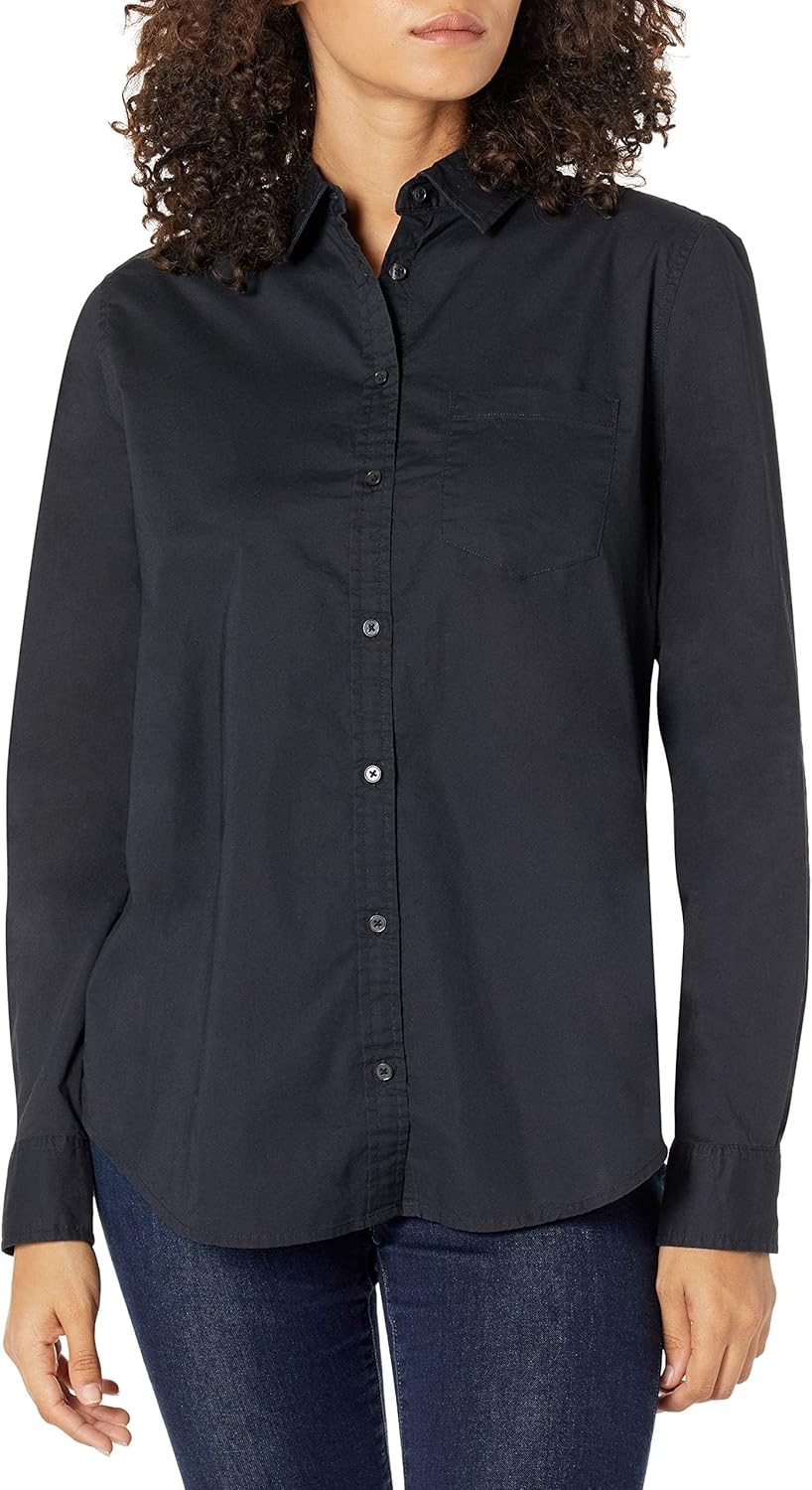 Amazon Essentials Women's Regular-Fit Long-Sleeve Button-Down Poplin Shirt