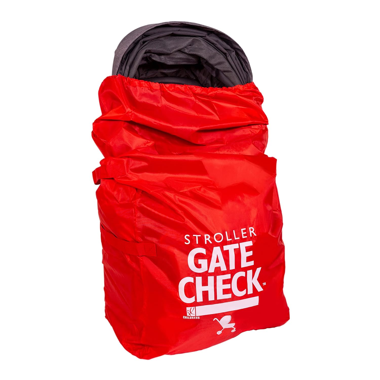 J.L. Childress Gate Check Bag for Single & Double Strollers - Travel Bag for Airplane, Fits Most Standard Baby Strollers, Airport Accessories for Gate Check, Flying Essentials - Red