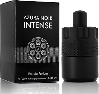 Azura Noir Intense EDP 3.4 fl Oz- Top Notes of Cardamom Green & Earthy - Sugary Toffee Milky Undertone - Base Scent of Bourbon Vanilla & Vetiver - Long Lasting Fragrance - Elegant 100ml Bottle