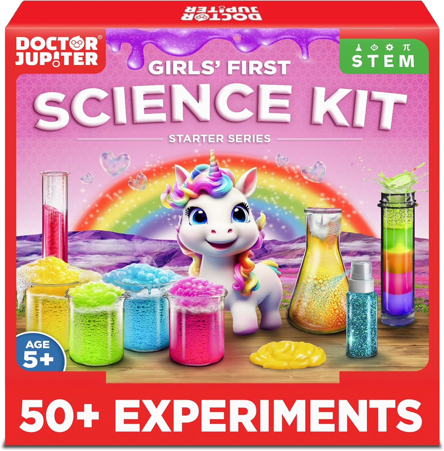 Doctor Jupiter Science Experiments Kit for Girls Ages 4+ | Gift for 4-5-6-7-8 Years Old Girls | STEM Toys | Chemistry Set with 50+ Experiments